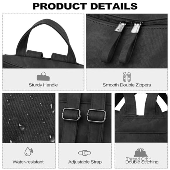 PU Leather Convertible Backpack Purse, 13.3\